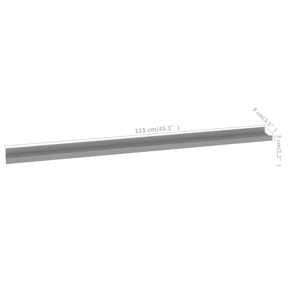 Wall Shelf Set of 4 Grey MDF Medium Wall Mounting. Picture 9