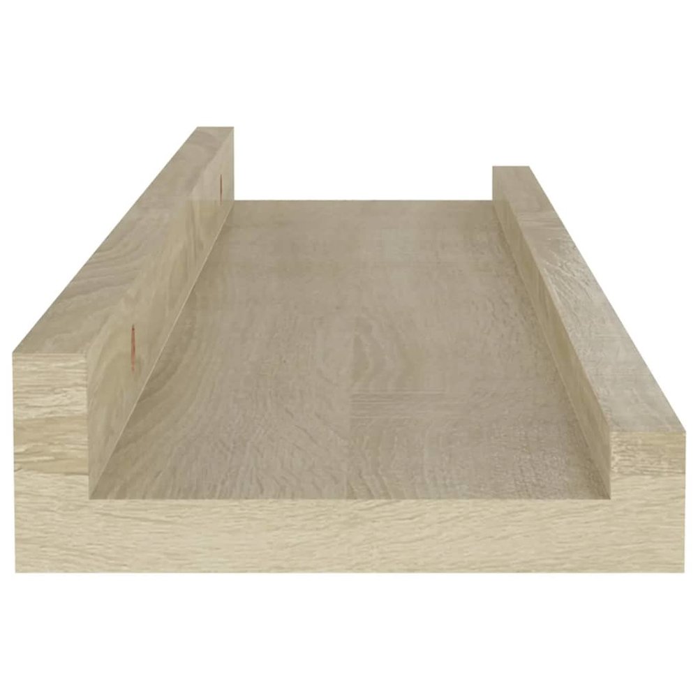 Wall Shelf Set of 2 Sonoma Oak MDF Medium Wall Shelf. Picture 8