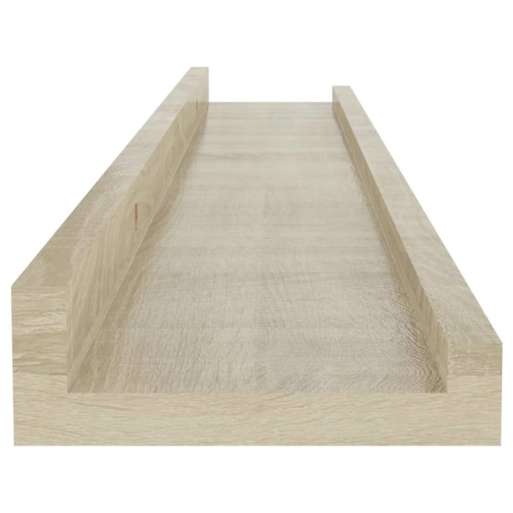 Wall Shelf Set of 2 Sonoma Oak MDF Wall Mounting Wall Shelf. Picture 8