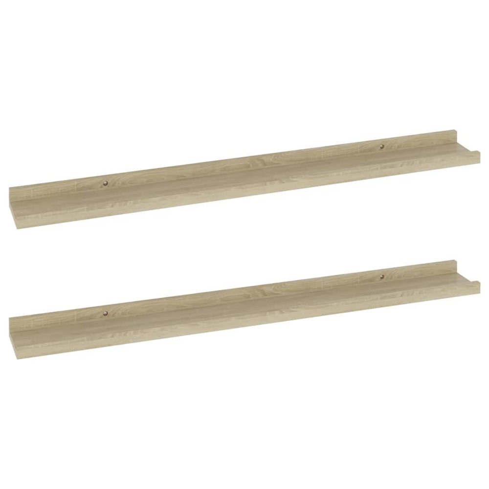 vidaXL Wall Shelves 2 pcs Sonoma Oak 31.5"x3.5"x1.2". Picture 2