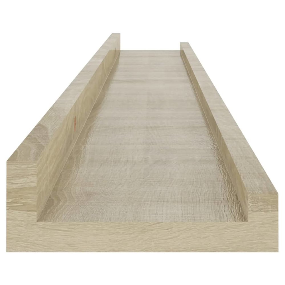 vidaXL Wall Shelves 2 pcs Sonoma Oak 31.5"x3.5"x1.2". Picture 8