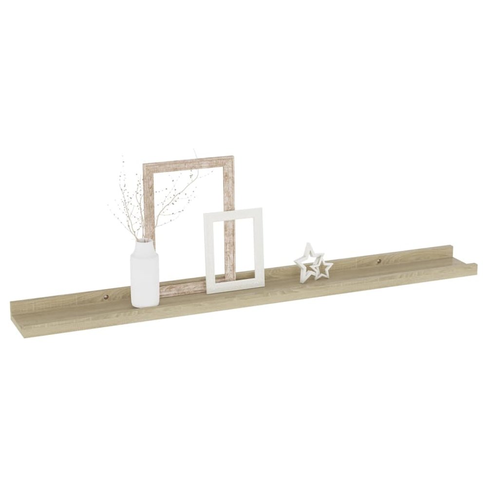 Wall Shelf Set of 4 Sonoma oak MDF 31.5 in x 3.5 in x 1.2 in. Picture 3