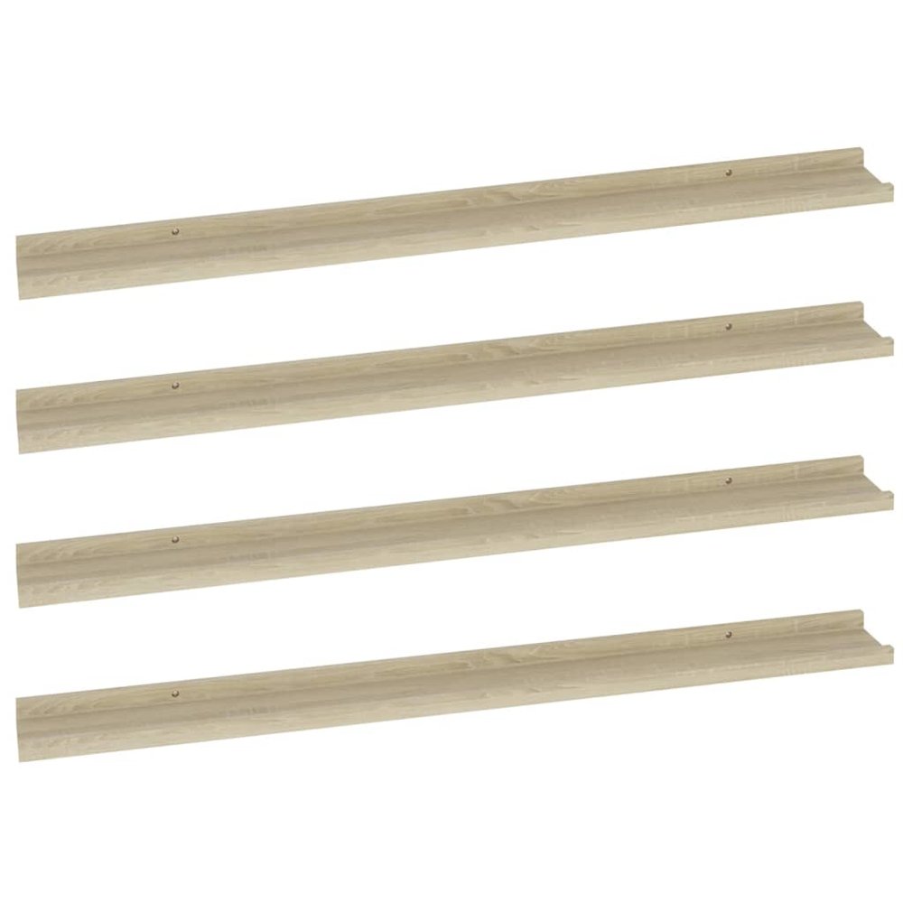 Wall Shelf Set of 4 Sonoma Oak MDF 39.4x3.5x1.2 in. Picture 2