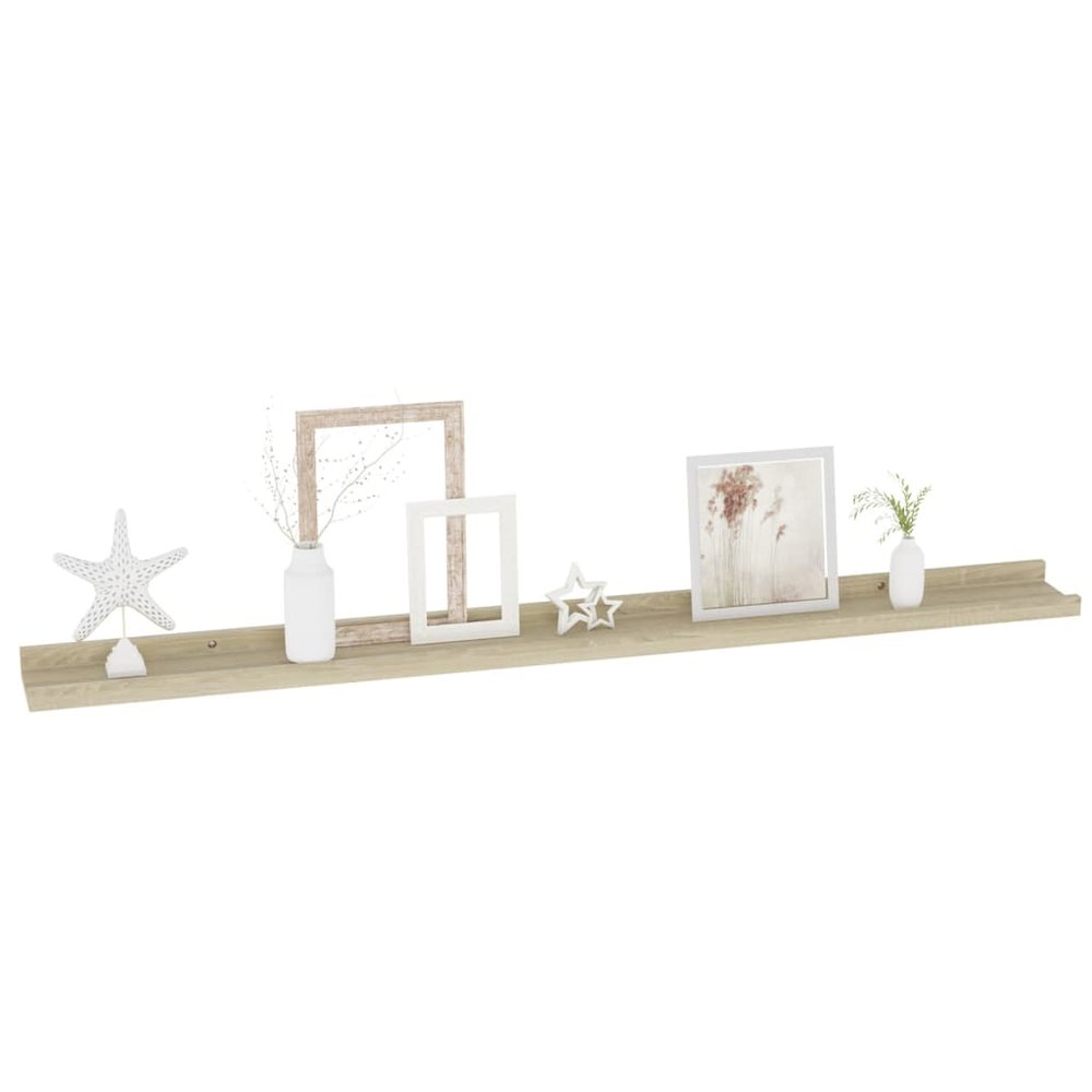 Wall Shelf Set of 4 Sonoma Oak MDF 39.4x3.5x1.2 in. Picture 3