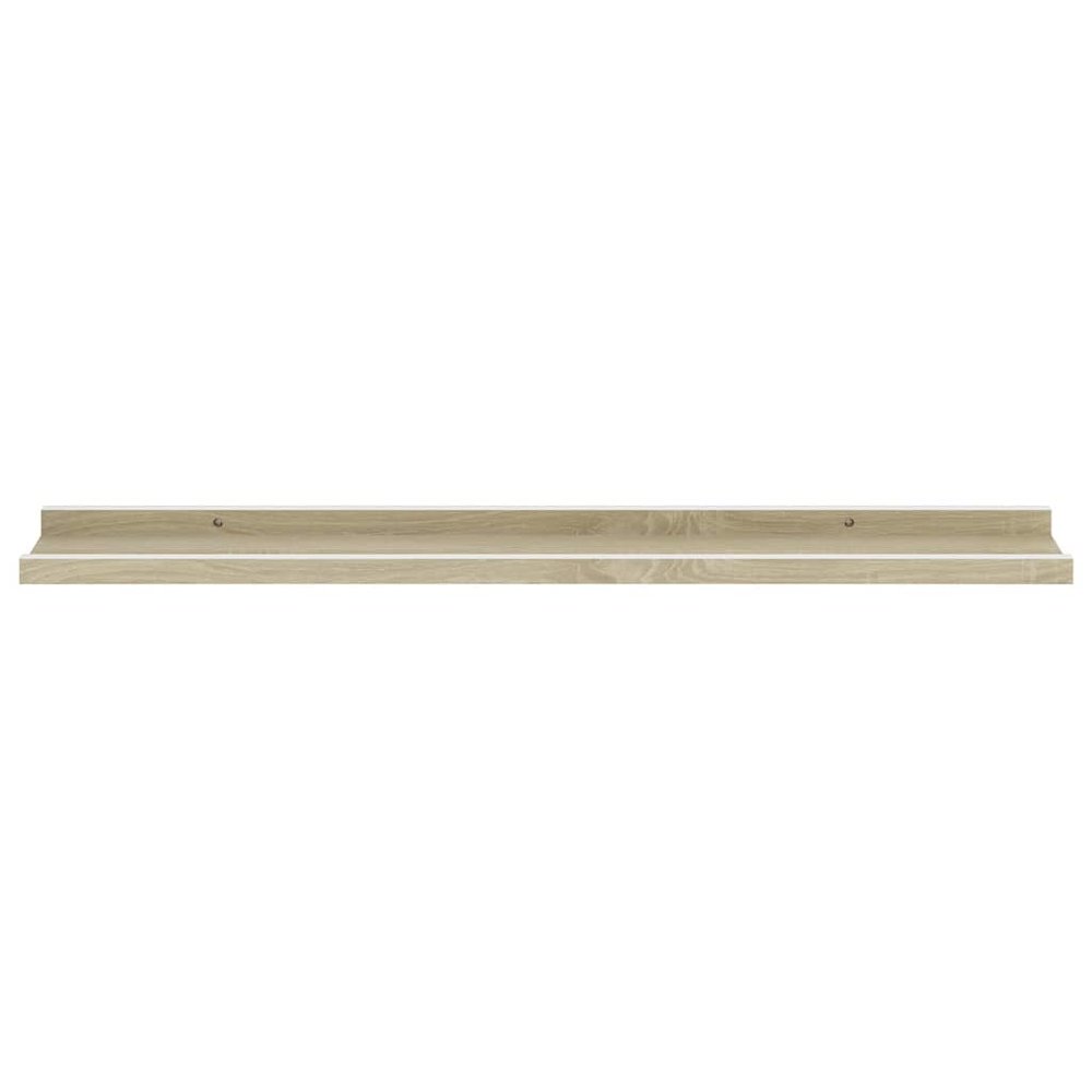 Wall Shelf Set of 2 White and Sonoma Oak MDF 31.5 x 3.5 x 1.2 in. Picture 5