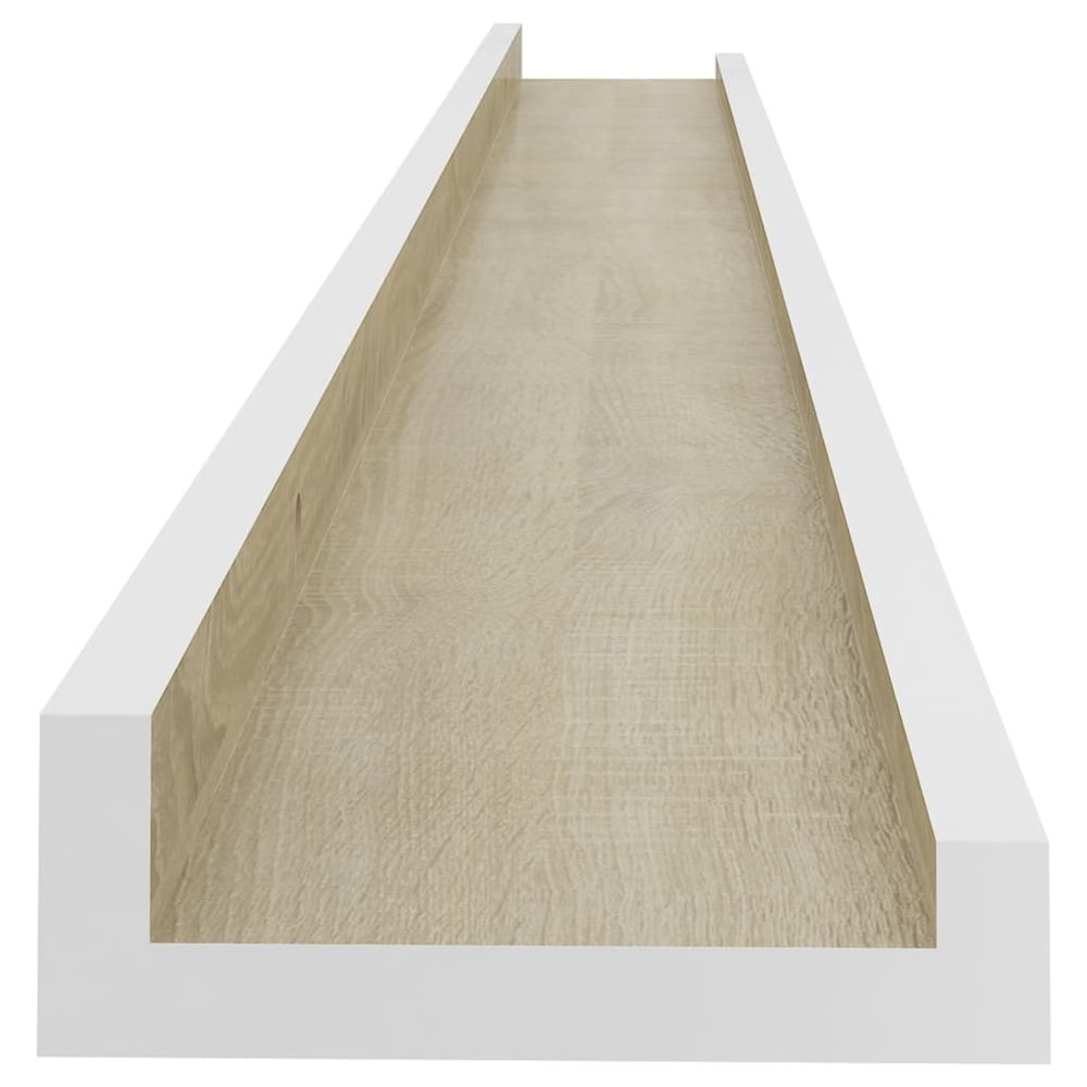 Wall Shelf Set of 2 White and sonoma oak. Picture 6