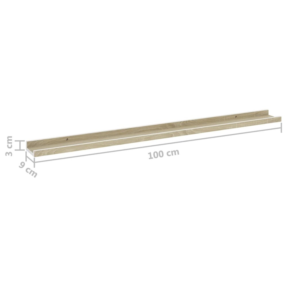 Wall Shelf Set of 2 White and sonoma oak. Picture 9