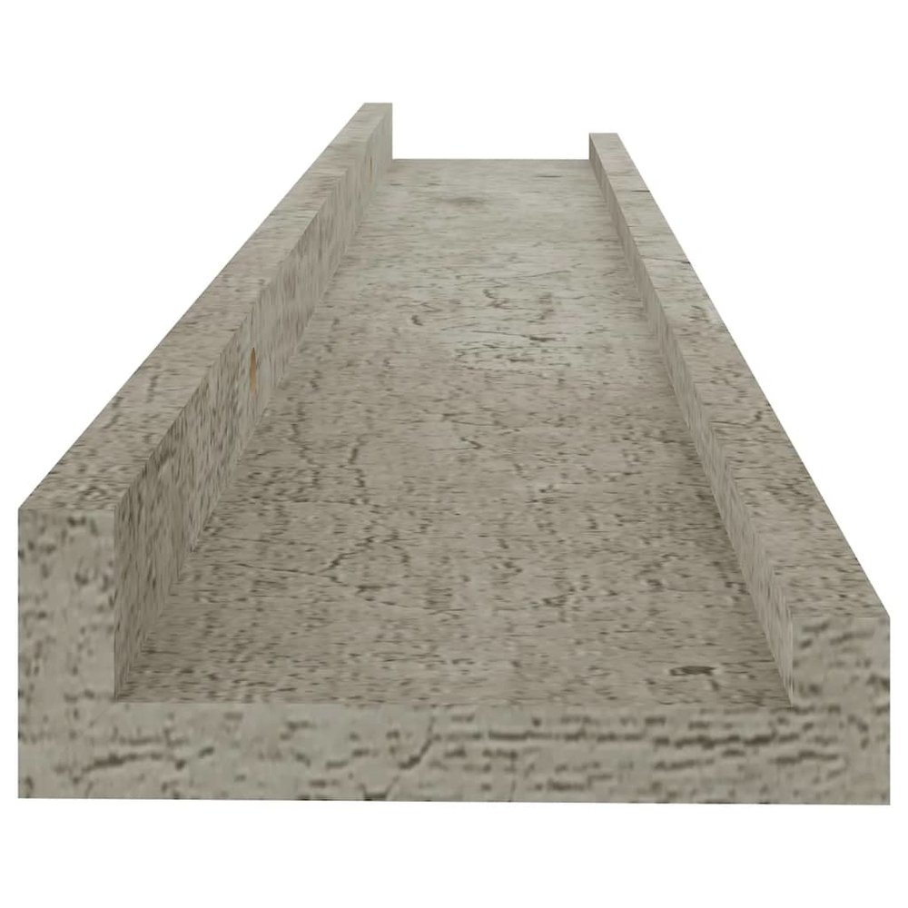 Wall Shelf Set of 2 Concrete grey MDF 23.6x3.5x1.2 in. Picture 6