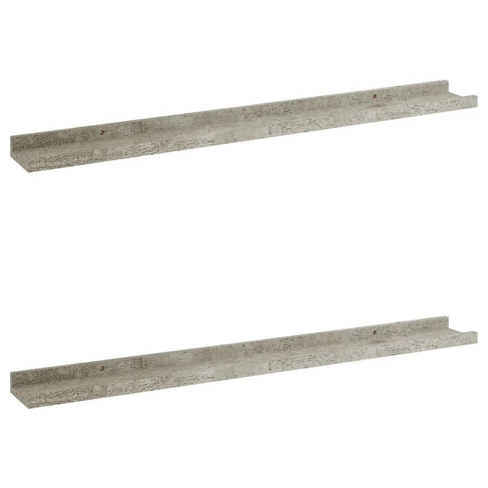 Wall Shelf Set of 2 Concrete Gray MDF 31.5 x 3.5 x 1.2 in. Picture 2