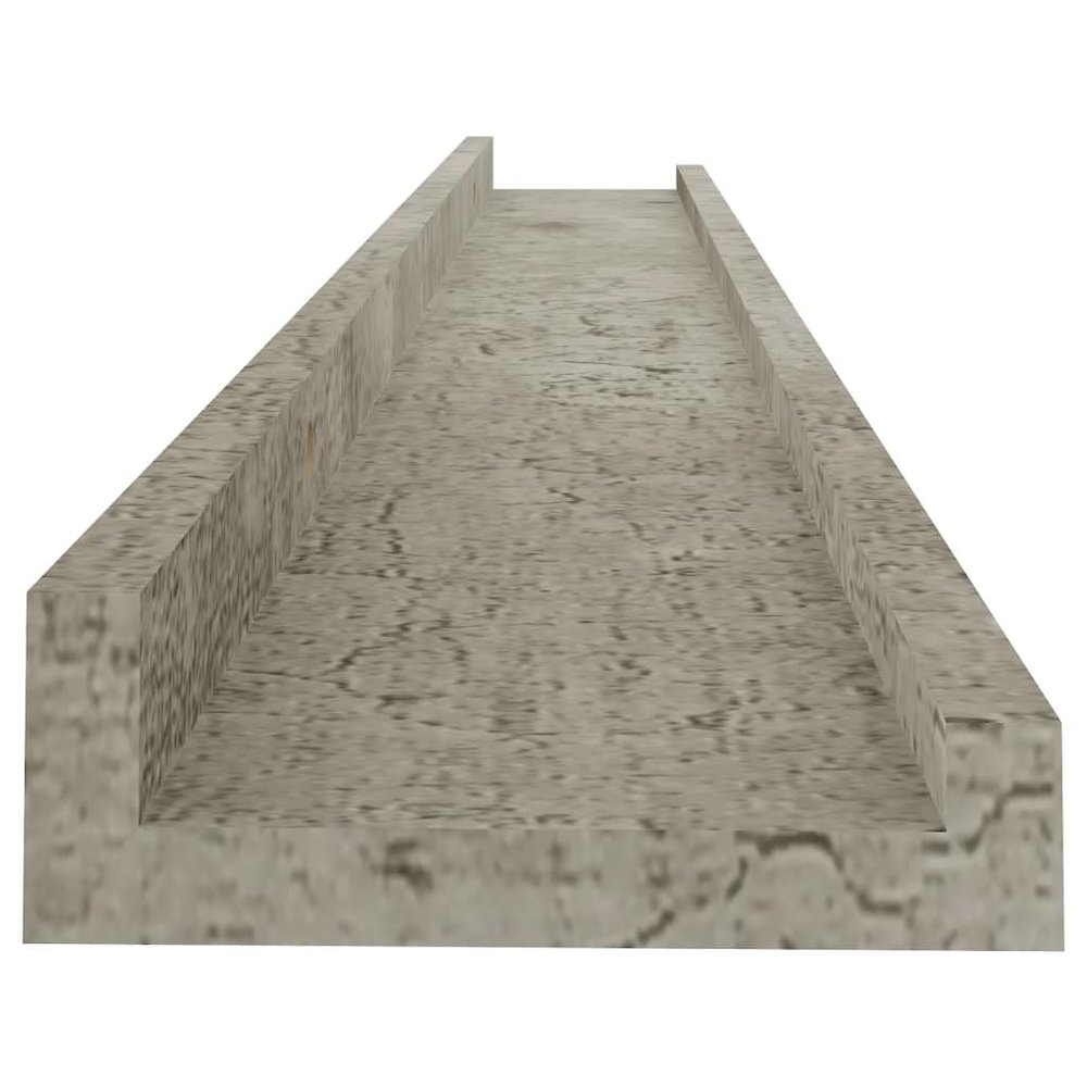Wall Shelf Set of 2 Concrete Gray MDF 31.5 x 3.5 x 1.2 in. Picture 6