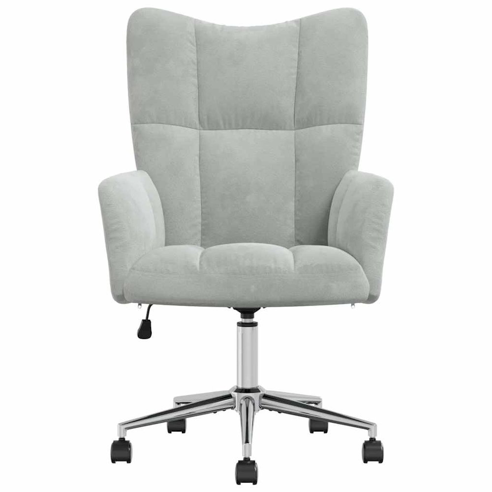 Relaxing Chair Light Gray Velvet (100% polyester), steel Standard. Picture 2