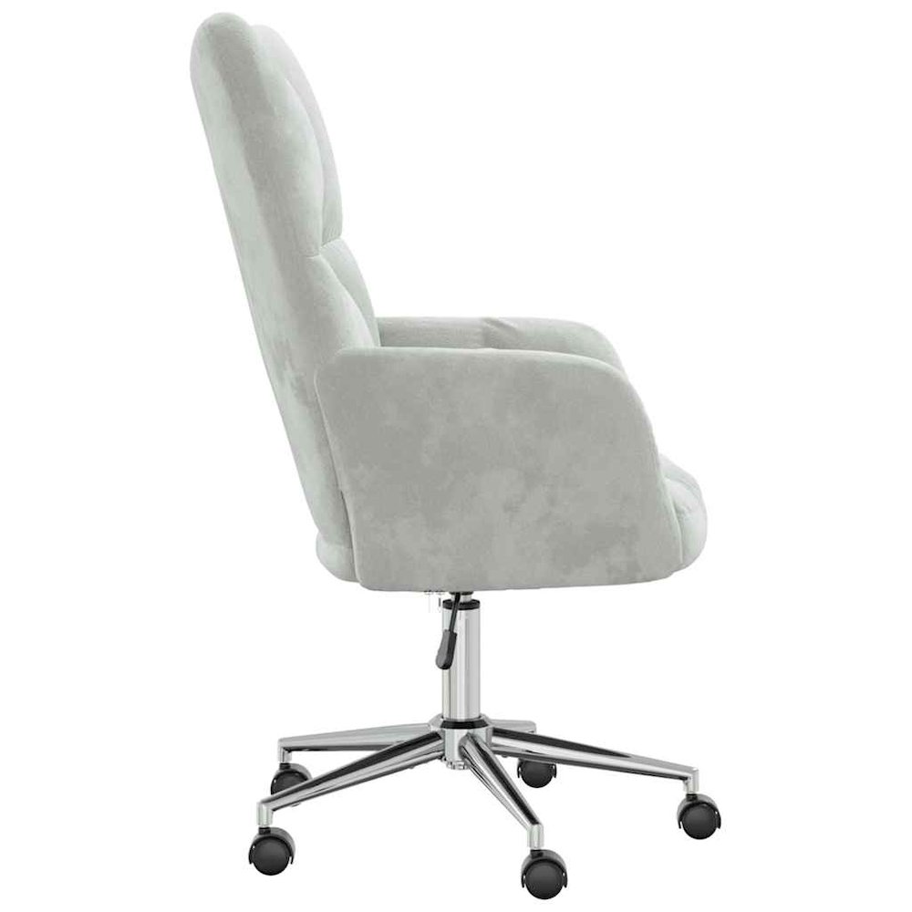 Relaxing Chair Light Gray Velvet (100% polyester), steel Standard. Picture 5