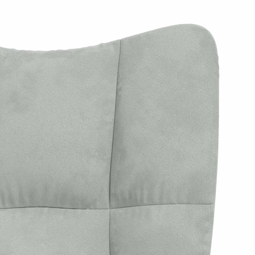 Relaxing Chair Light Gray Velvet (100% polyester), steel Standard. Picture 7