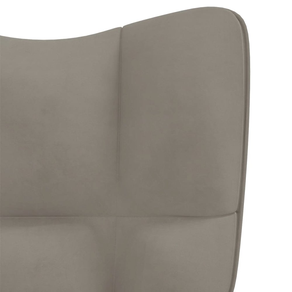 Relaxing Chair Light Gray Velvet (100% polyester), steel Standard. Picture 8