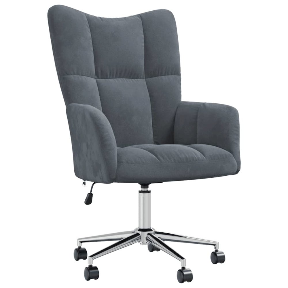 Relaxing Chair Dark Gray Velvet. Picture 2