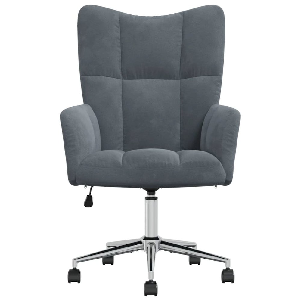 Relaxing Chair Dark Gray Velvet. Picture 3