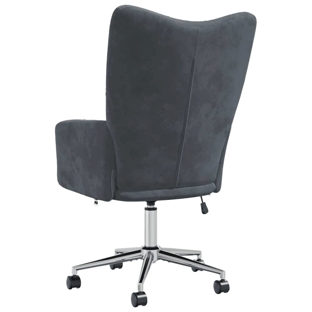 Relaxing Chair Dark Gray Velvet. Picture 5