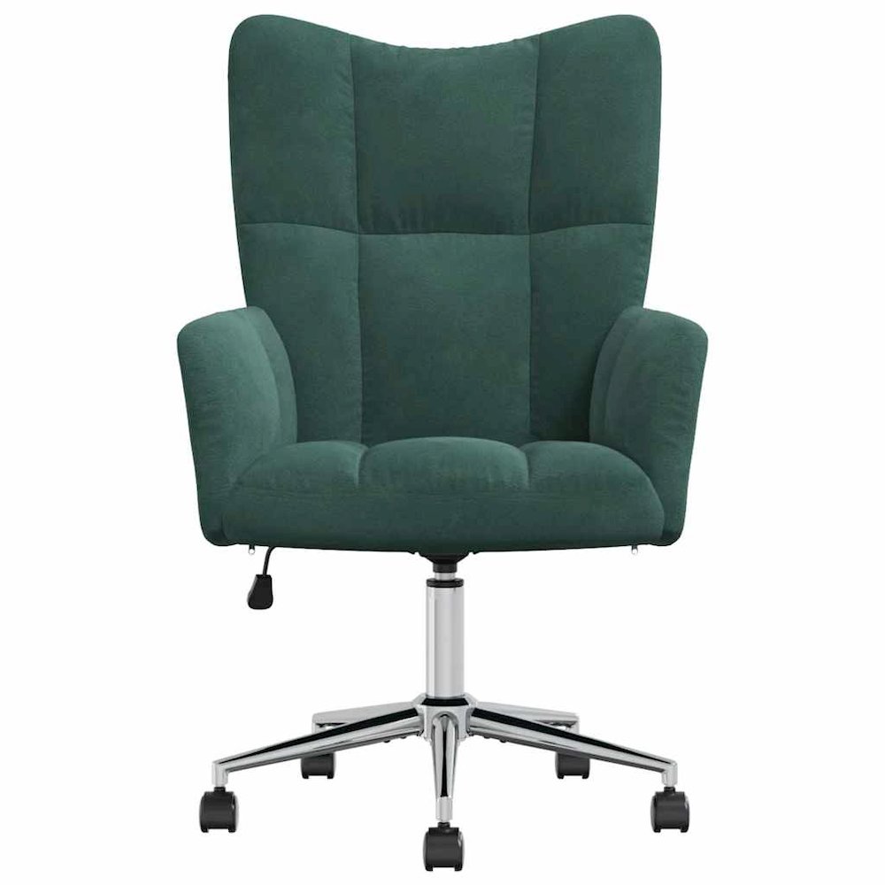 Relaxing Chair Dark Green Velvet (100% Polyester), Steel, Foam. Picture 2