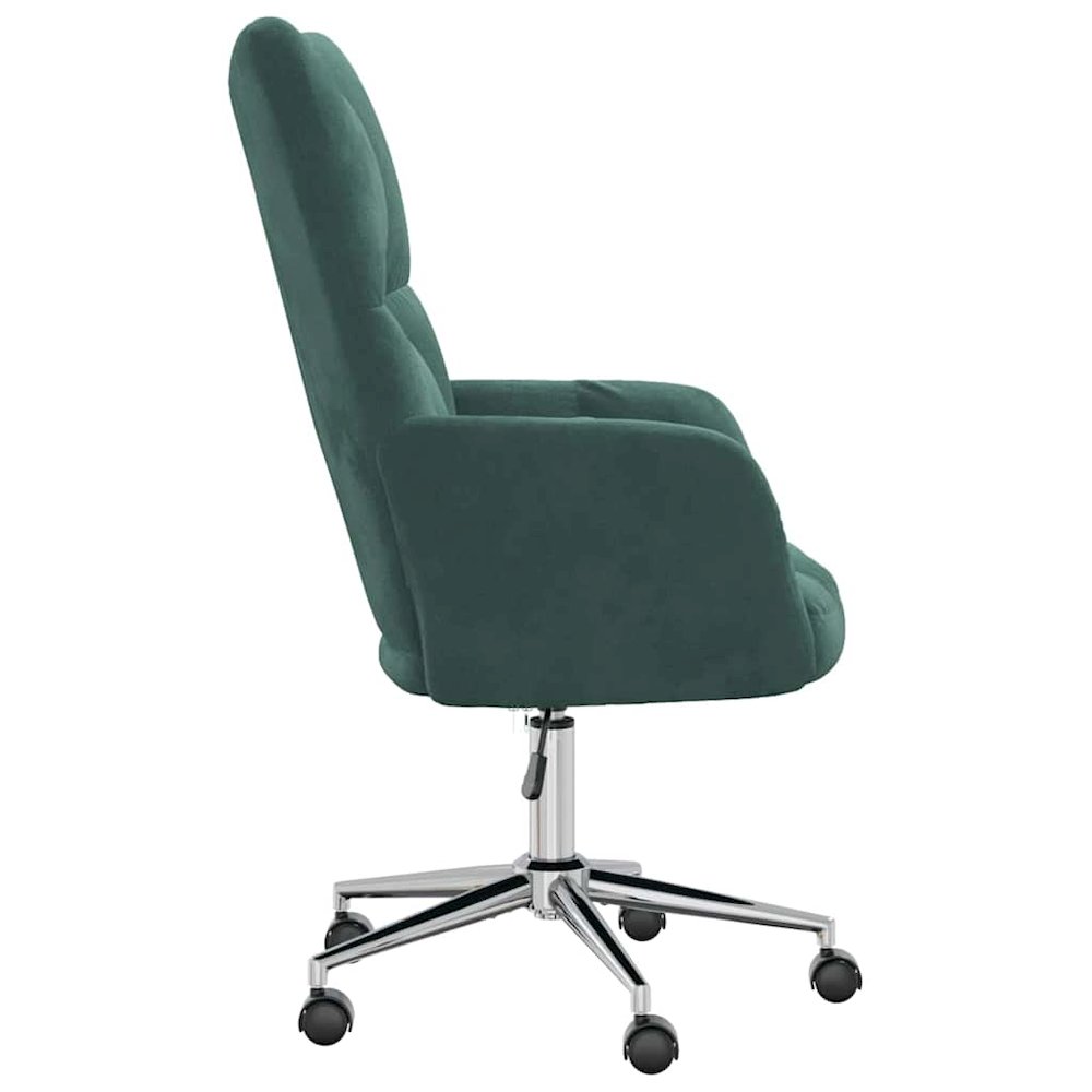 Relaxing Chair Dark Green Velvet (100% Polyester), Steel, Foam. Picture 5