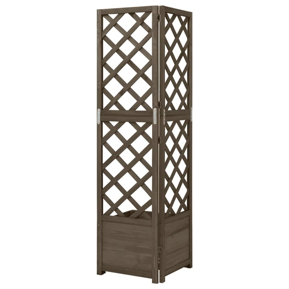 Planter Grey Solid Fir Wood 59.1 in tall Planters Planter. Picture 3
