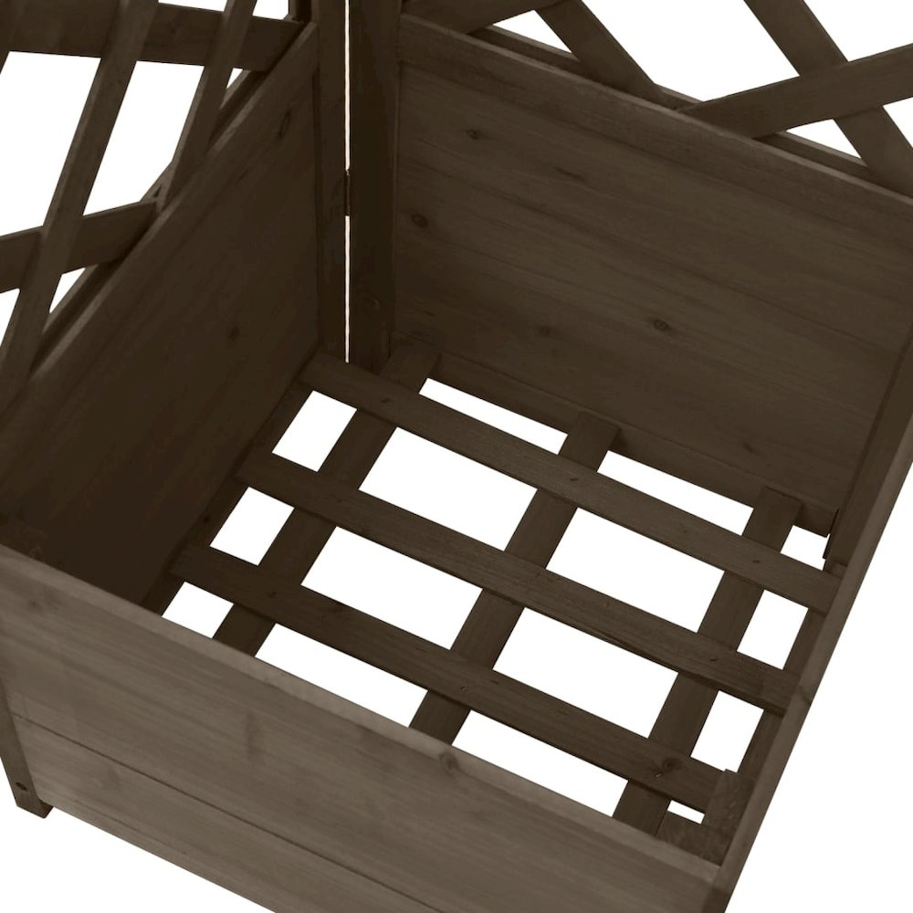 Planter Grey Solid Fir Wood 59.1 in tall Planters Planter. Picture 4