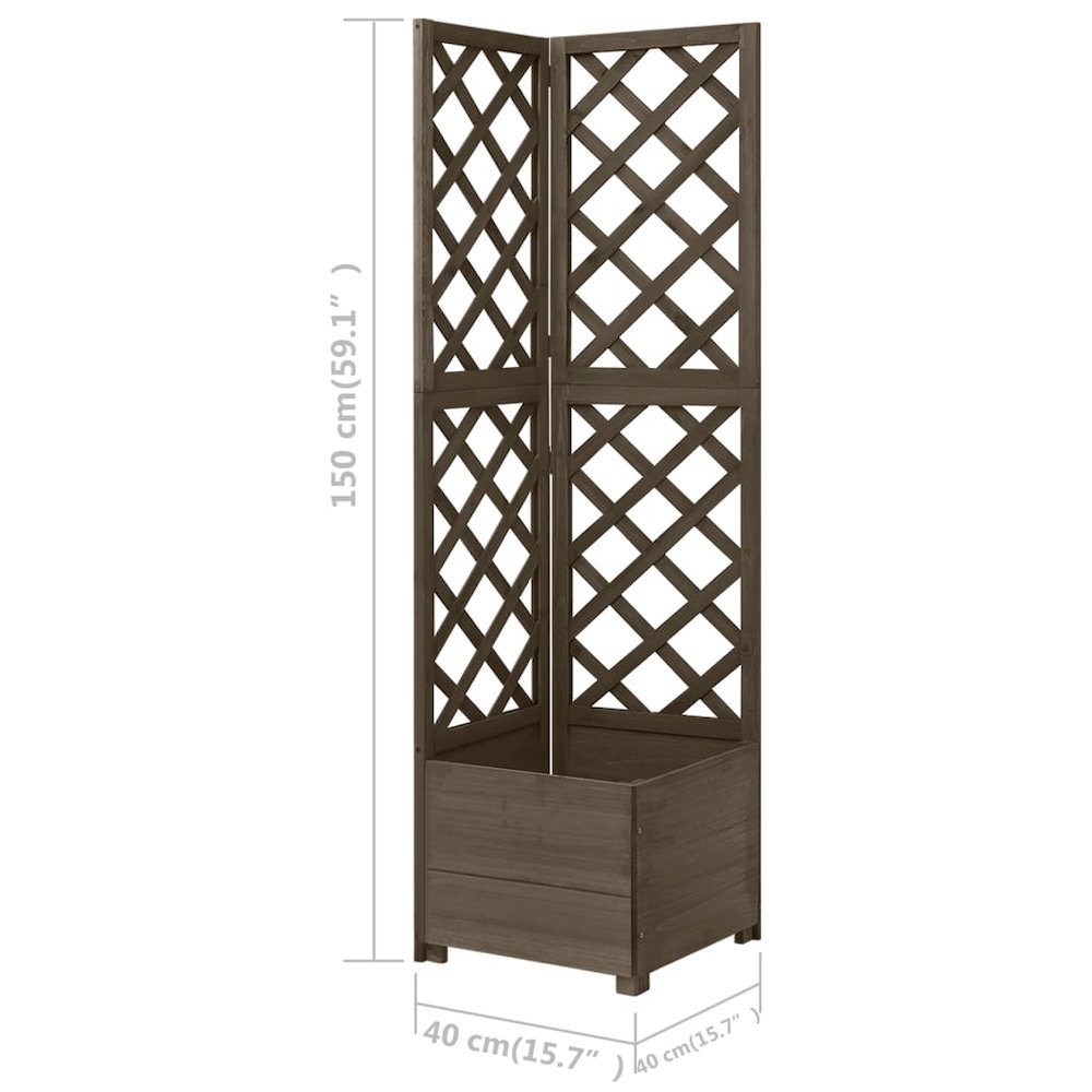Planter Grey Solid Fir Wood 59.1 in tall Planters Planter. Picture 6