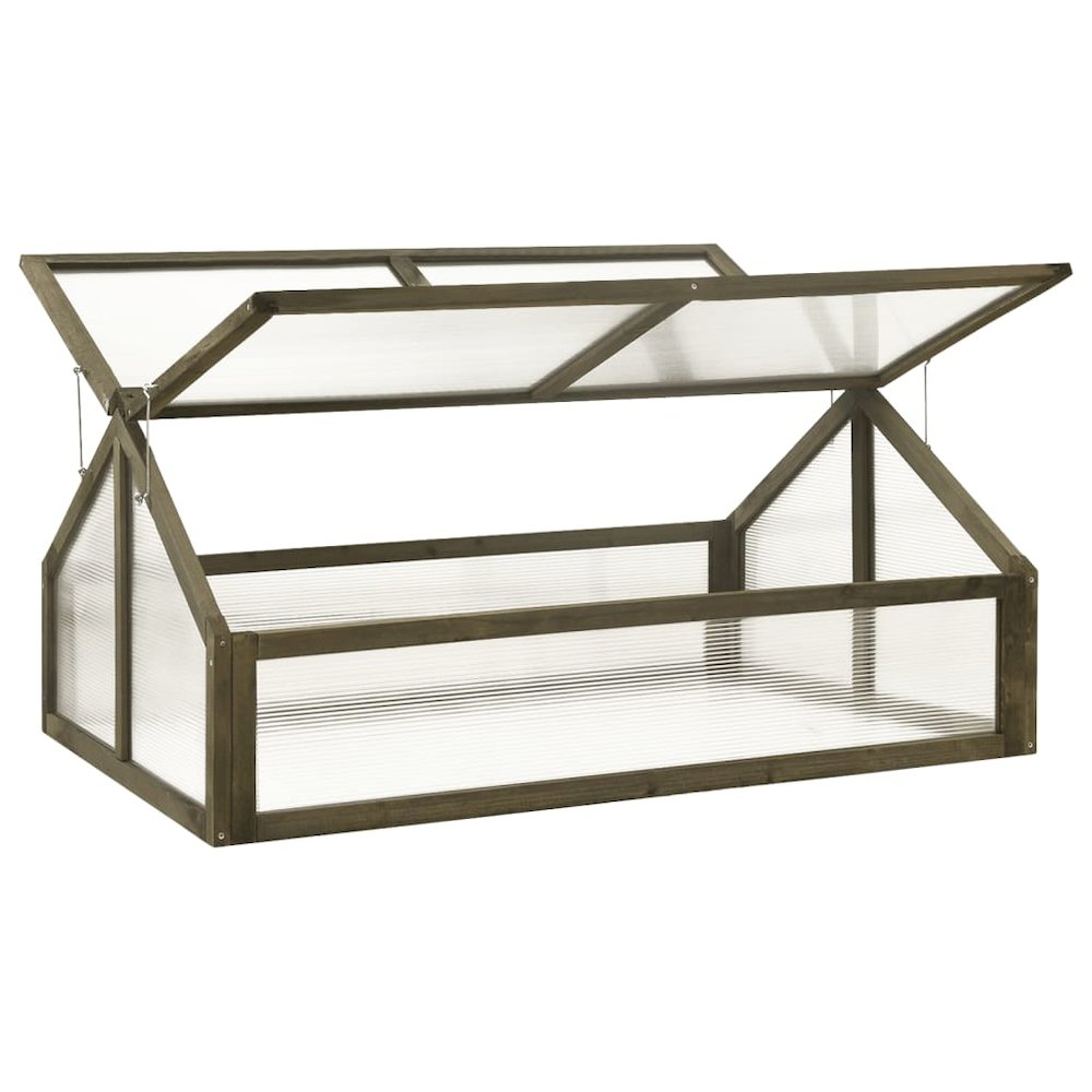 Greenhouse Grey Solid fir wood and transparent panels Medium. Picture 2