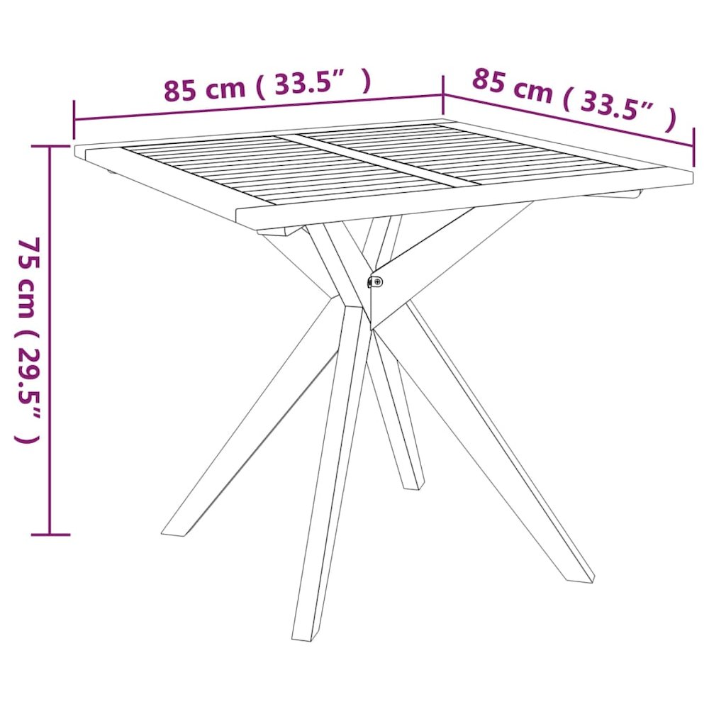 Garden Table Natural Wood Solid Acacia Wood Medium. Picture 5