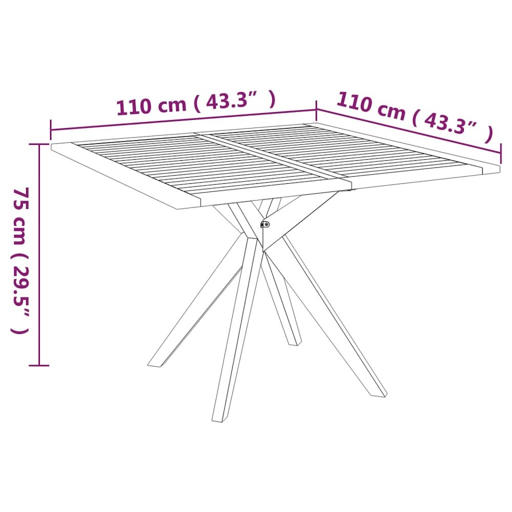 Garden Table Natural Wood Solid Acacia wood Medium Durable. Picture 5