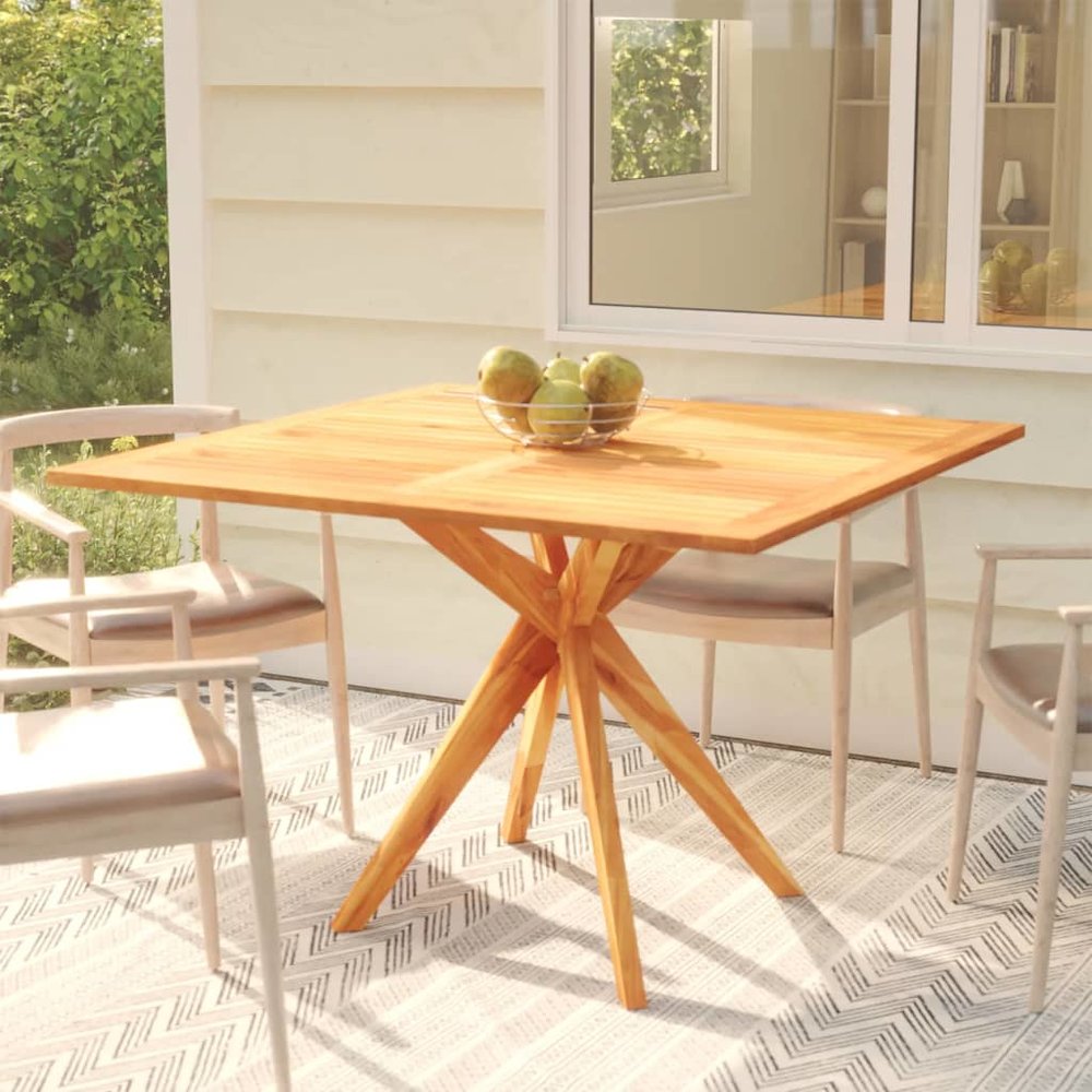 Garden Table Natural Wood Solid Acacia wood Medium Durable. Picture 1