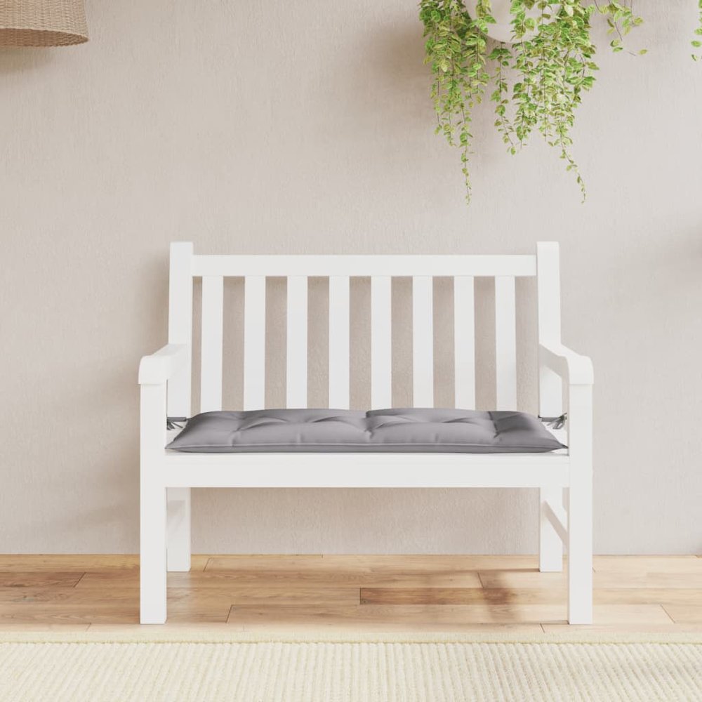 Garden Bench Cushion Grey Oxford fabric Medium. Picture 1
