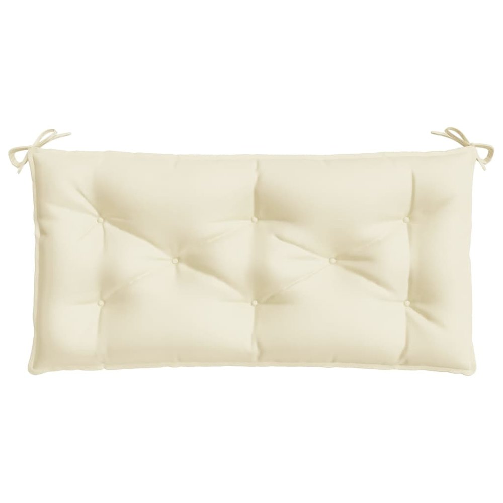 Garden Bench Cushion Cream White Oxford Fabric (100% Polyester). Picture 4