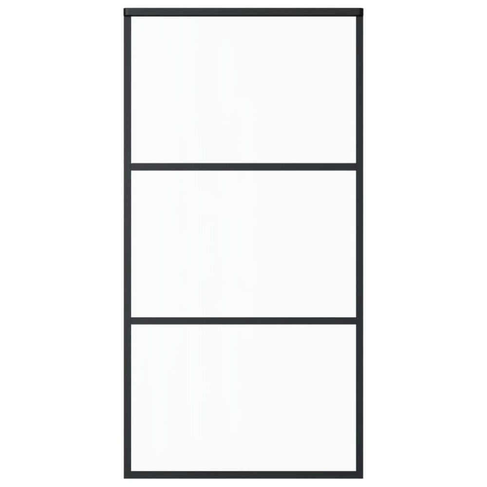 Sliding Door ESG Glass and Aluminum 40.2"x80.7" Black. Picture 2