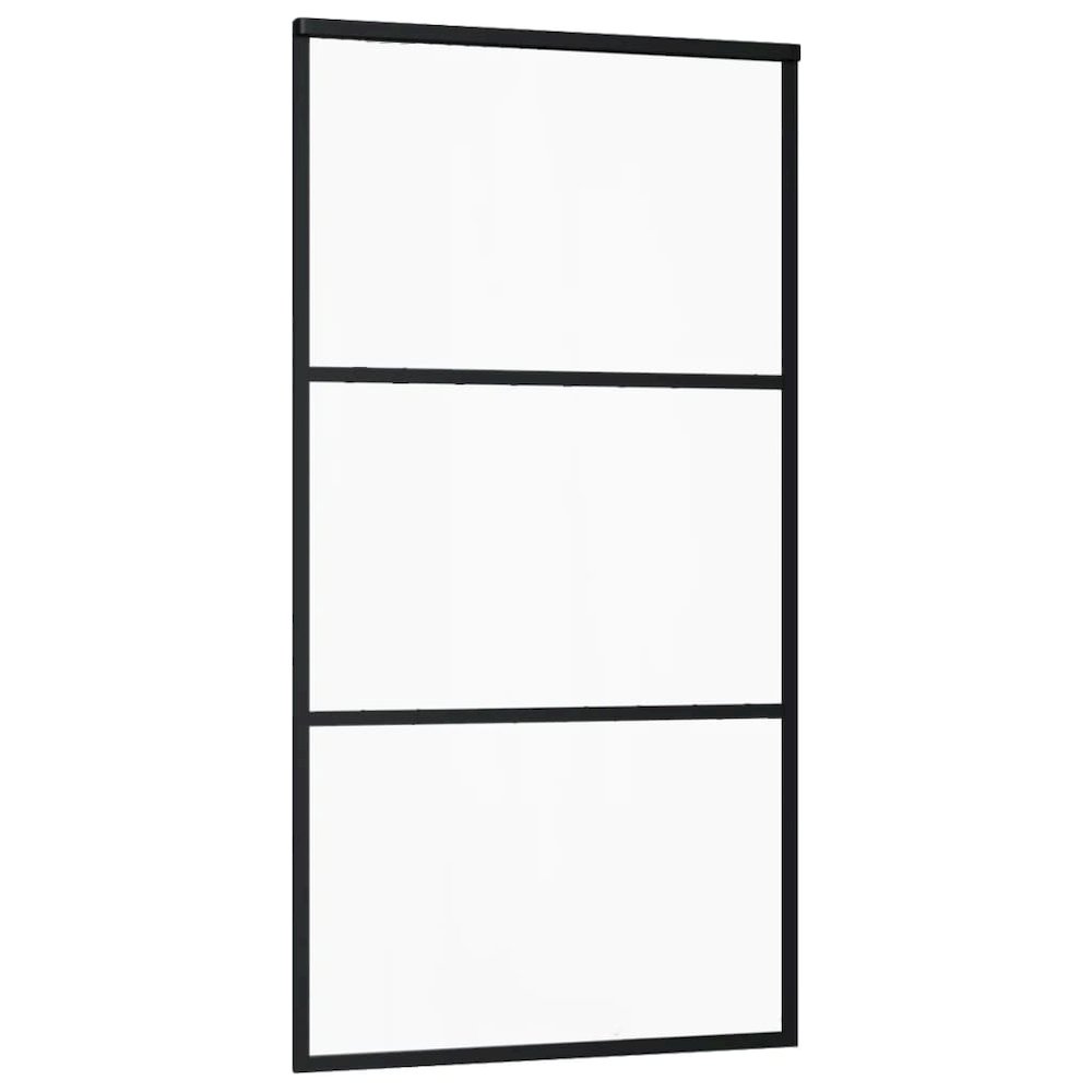 Sliding Door ESG Glass and Aluminum 40.2"x80.7" Black. Picture 3