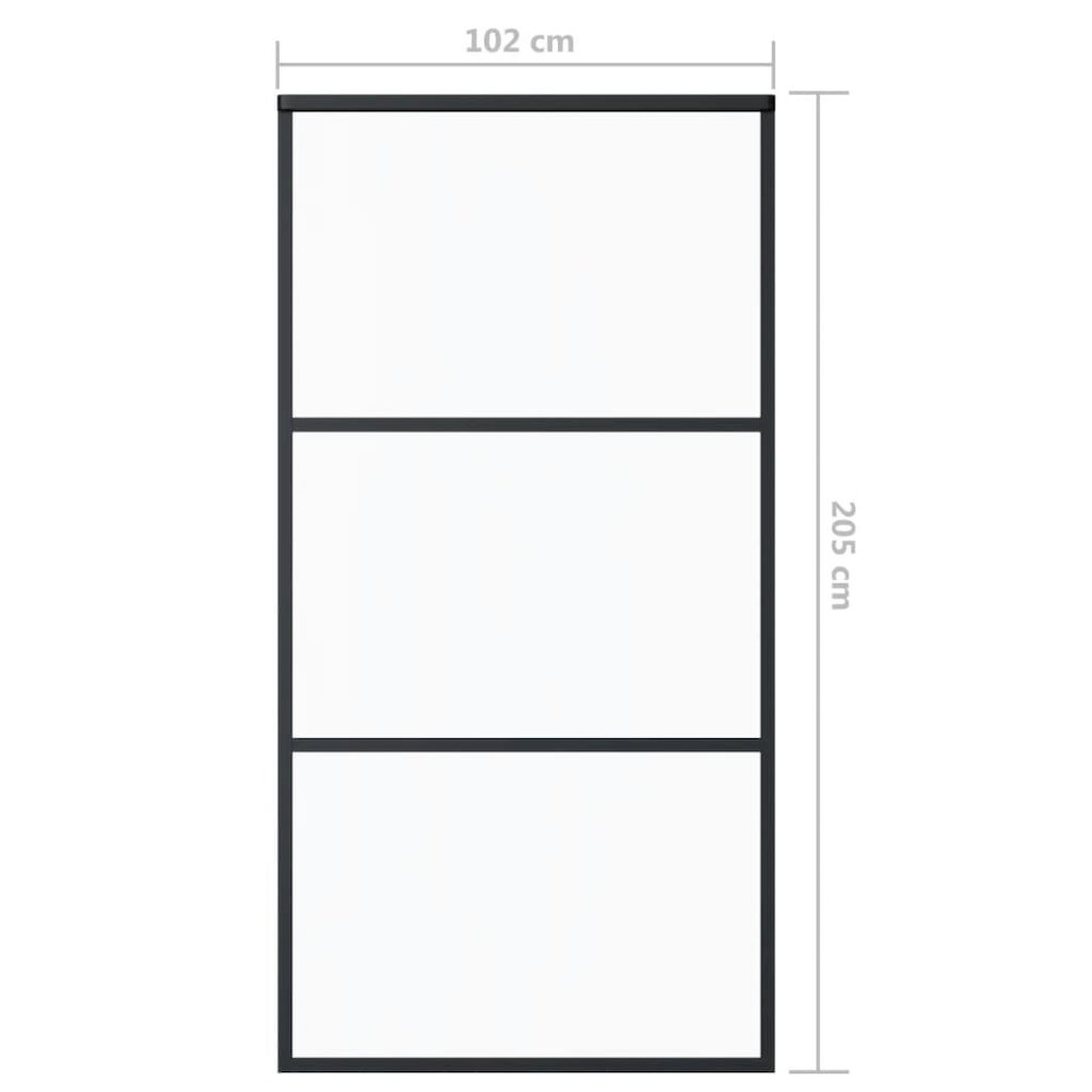 Sliding Door ESG Glass and Aluminum 40.2"x80.7" Black. Picture 5