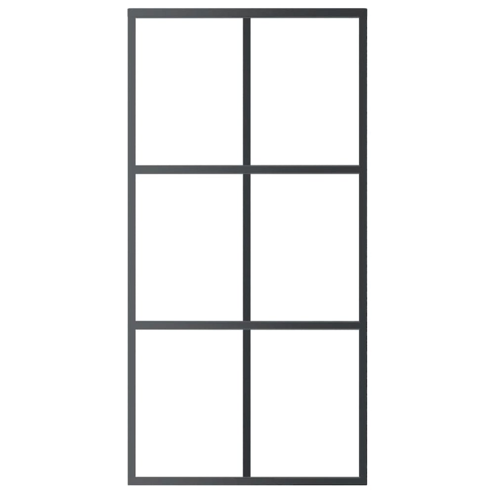 Sliding Door ESG Glass and Aluminum 40.2"x80.7" Black. Picture 2