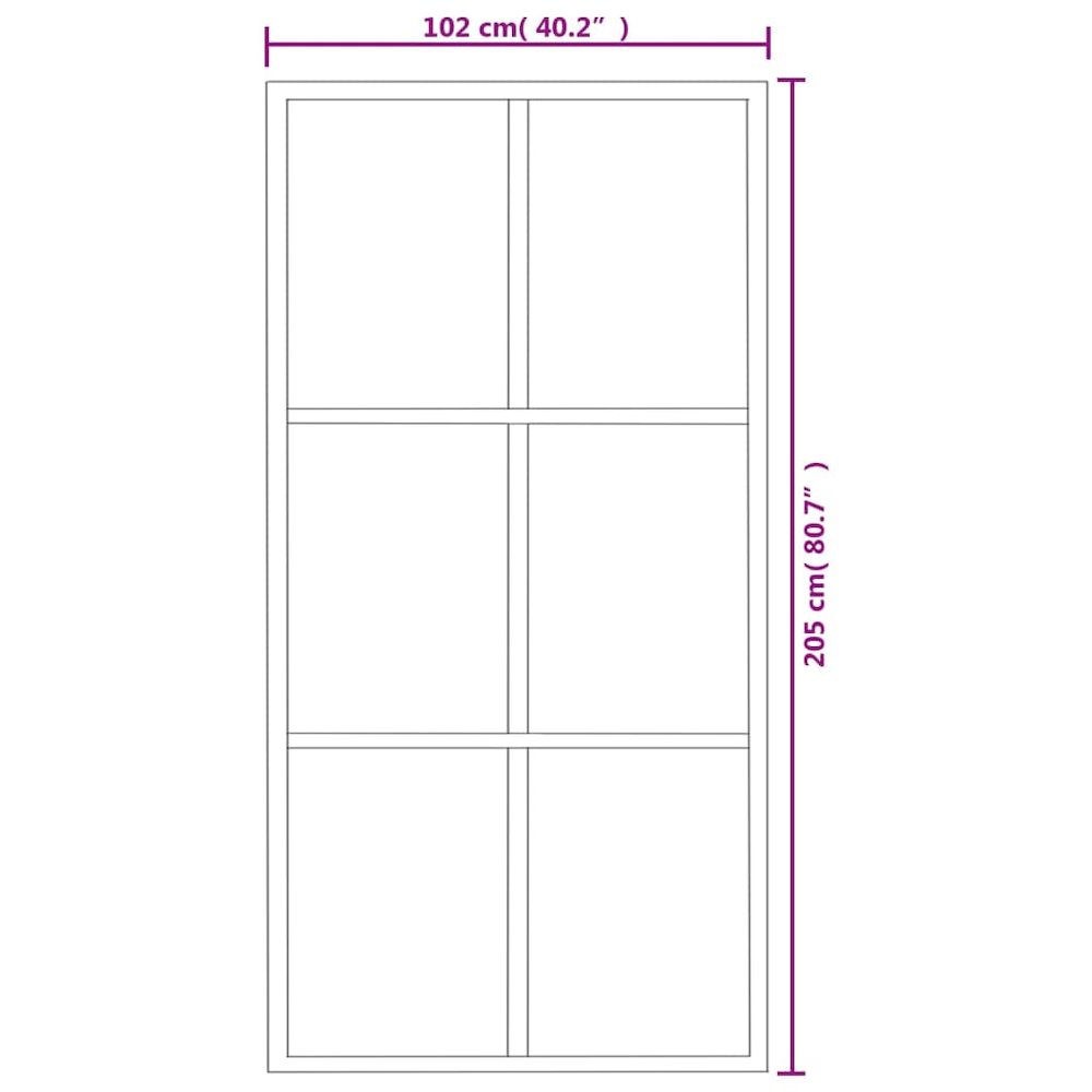 Sliding Door ESG Glass and Aluminum 40.2"x80.7" Black. Picture 7