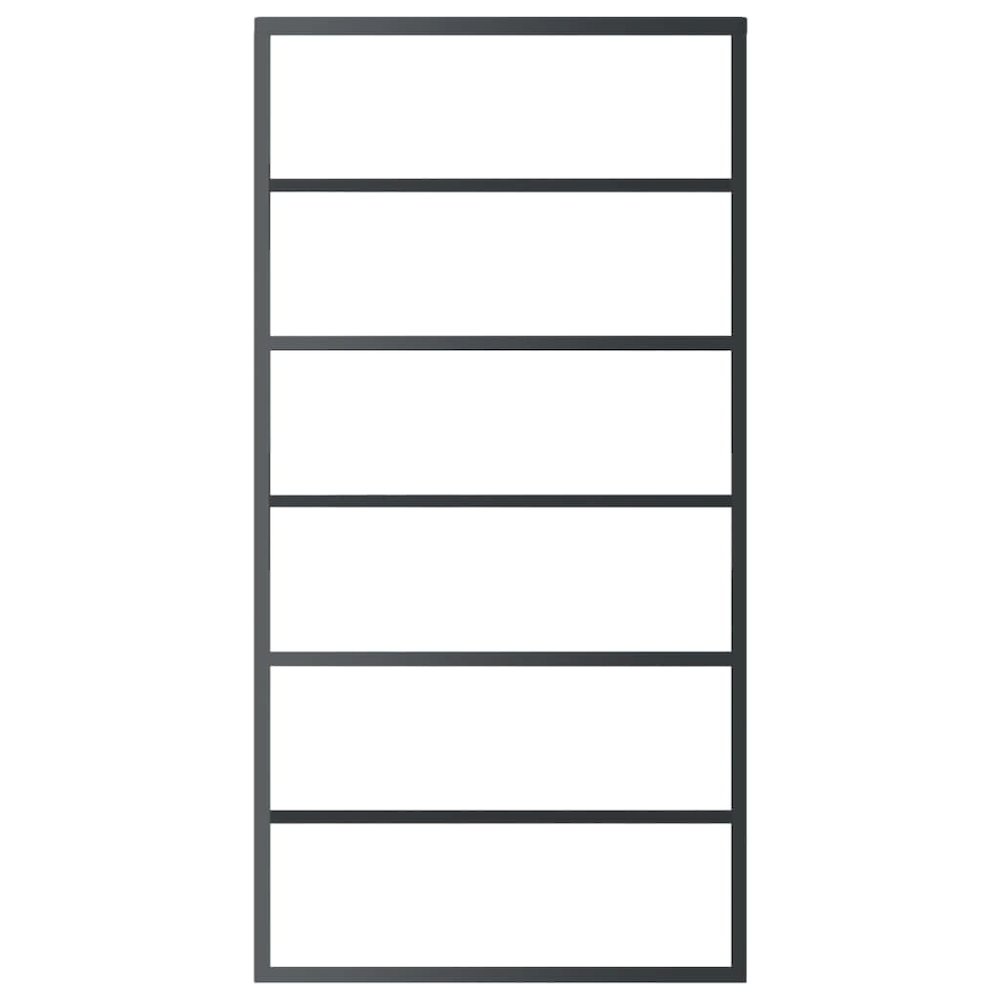 Sliding Door ESG Glass and Aluminum 40.2"x80.7" Black. Picture 3