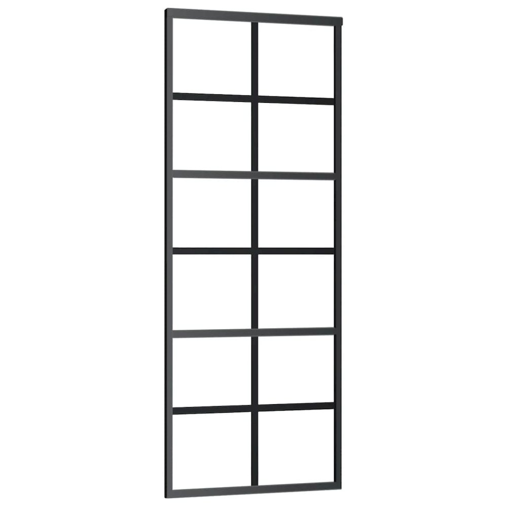 Sliding Door ESG Glass and Aluminum 29.9"x80.7" Black. Picture 2
