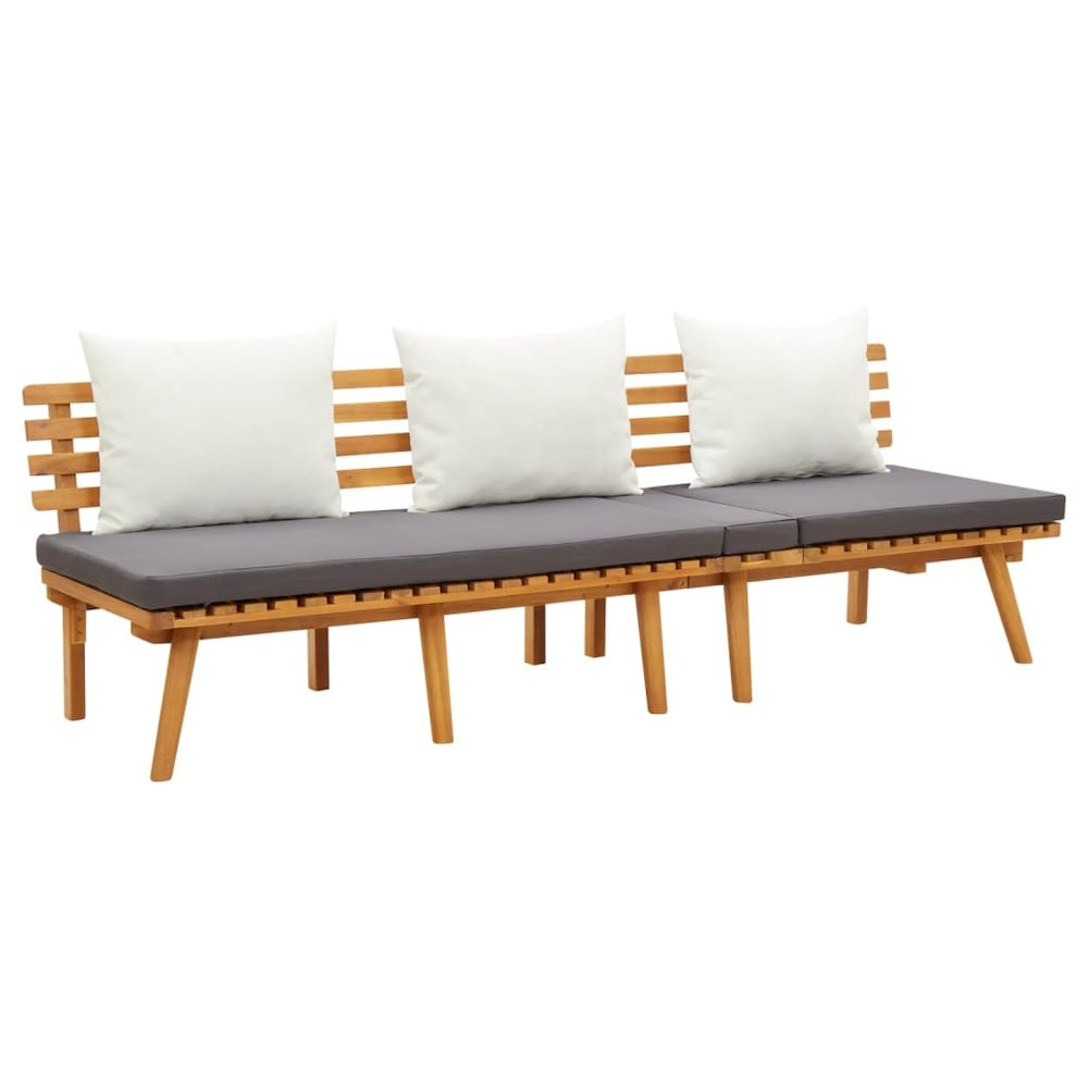 Garden Day Bed Acacia wood color, White, Dark Gray. Picture 1