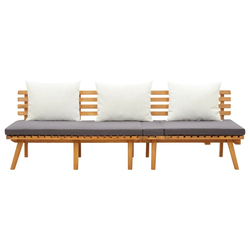 Garden Day Bed Acacia wood color, White, Dark Gray. Picture 2