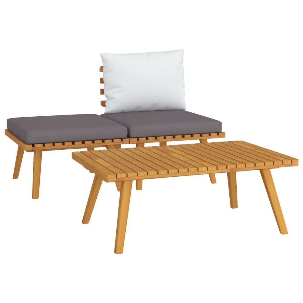 Garden Lounge Set Dark Grey, White. Picture 2
