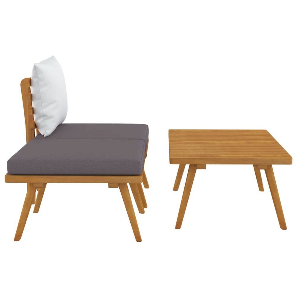 Garden Lounge Set Dark Grey, White. Picture 4