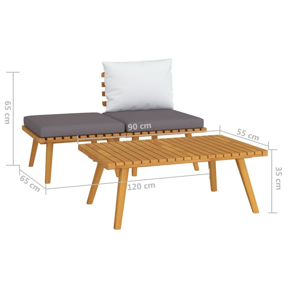 Garden Lounge Set Dark Grey, White. Picture 7