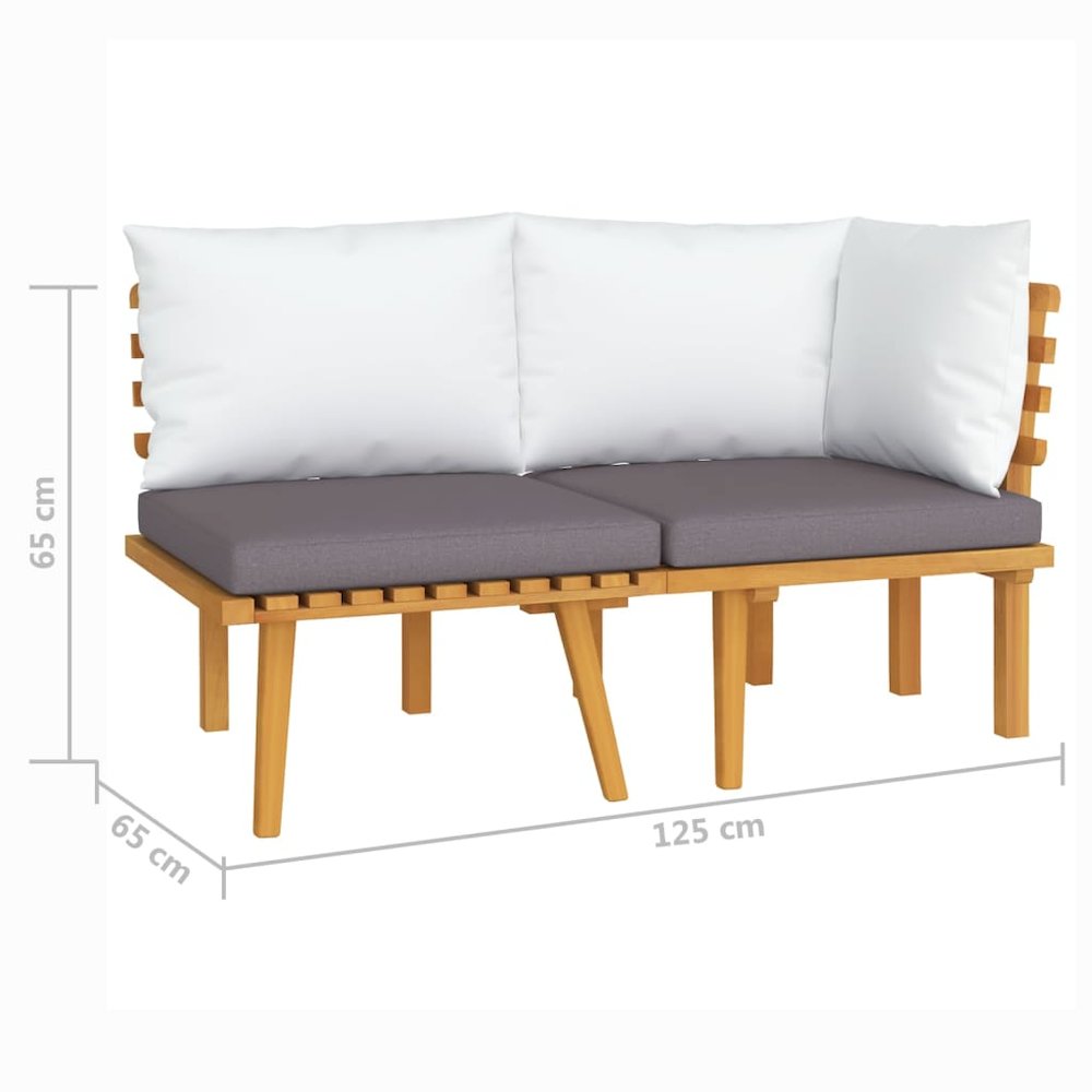 Garden Lounge Set Dark grey, white. Picture 7