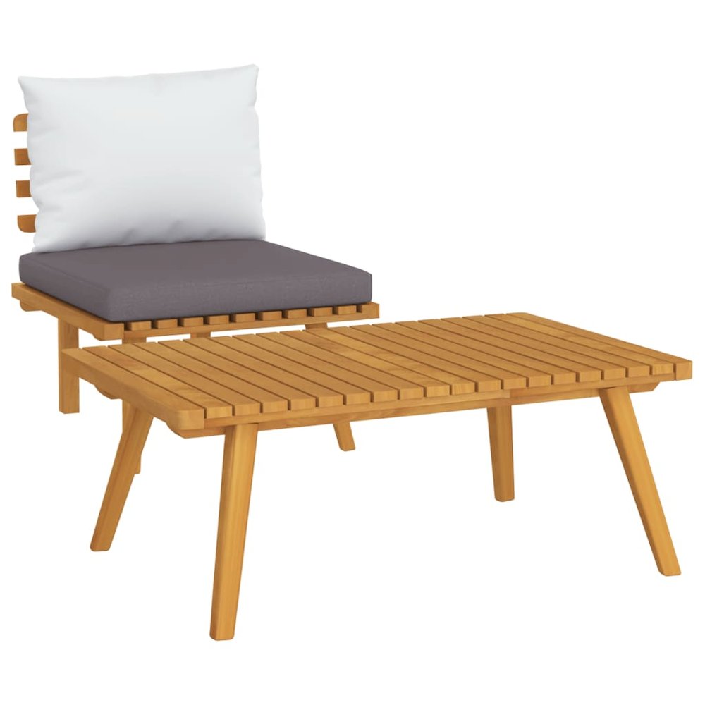 Garden Lounge Set Dark gray Solid acacia wood Medium Modular. Picture 2