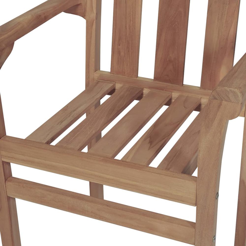 vidaXL Stackable Patio Chairs with Cushions 4 pcs Solid Teak Wood, 3073401. Picture 8