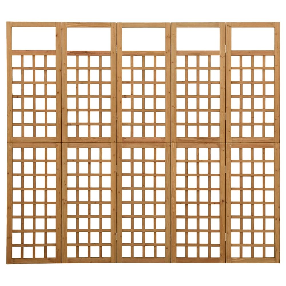 vidaXL 5-Panel Room Divider/Trellis Solid Fir Wood 79.3"x70.9". Picture 2