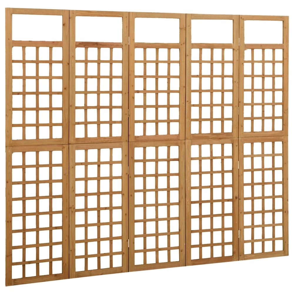 vidaXL 5-Panel Room Divider/Trellis Solid Fir Wood 79.3"x70.9". Picture 3