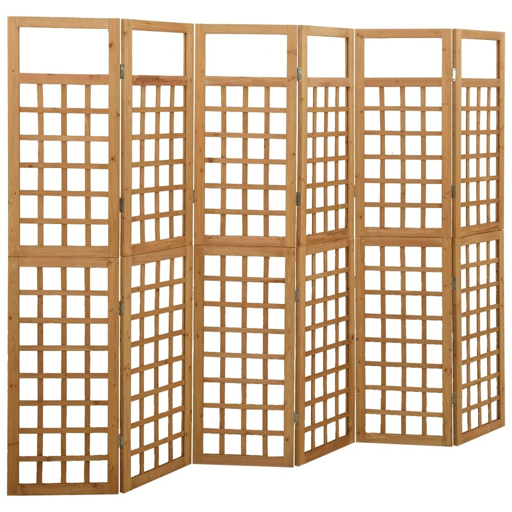 vidaXL 6-Panel Room Divider/Trellis Solid Fir Wood 95.5"x70.9". Picture 1